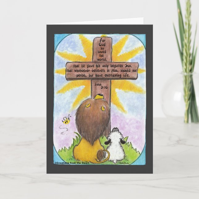 Cartão Lion and Lamb At the Cross (Frente)