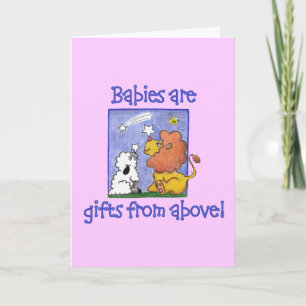 Cartão Lion and Lamb catch falling stars