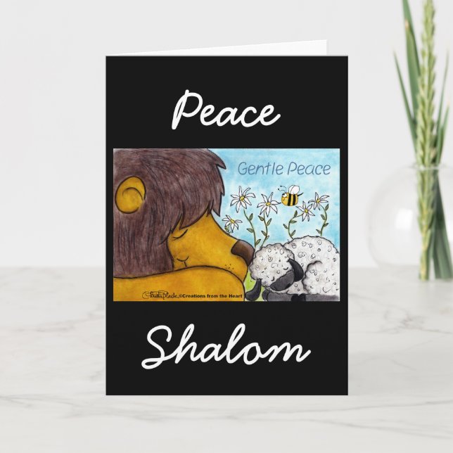 Cartão Lion and Lamb Gentle Peace (Frente)