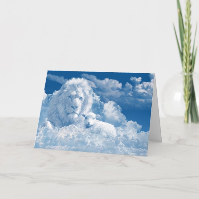 Cartão Lion and Lamb Greeting Card (Frente)