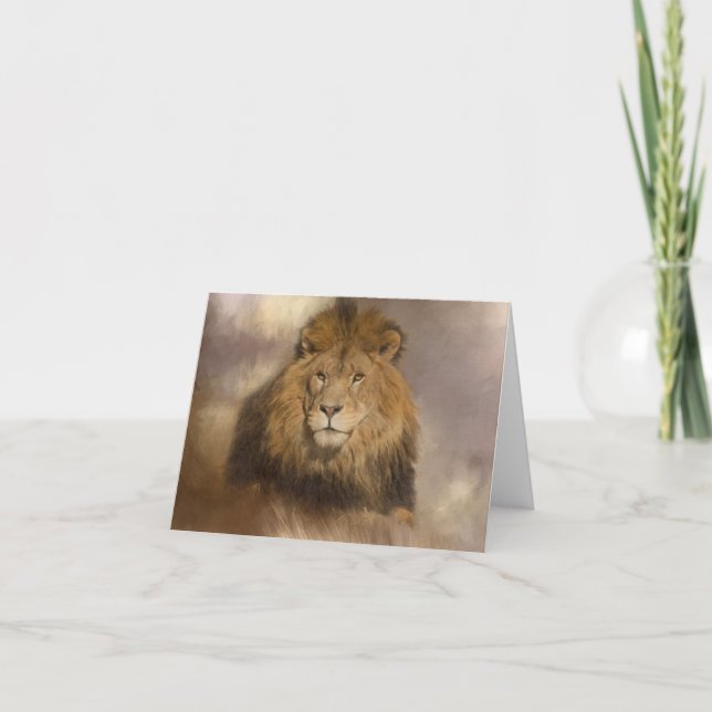 Cartão Lion Artwork Note Card (Frente)