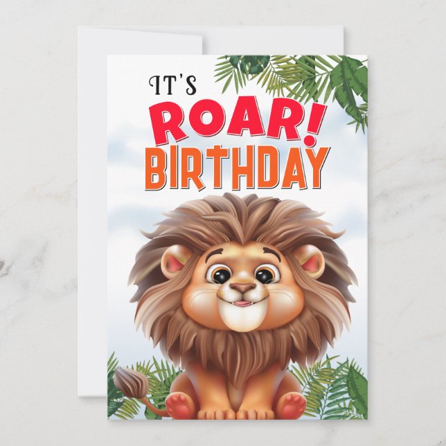 Cartão Lion Birthday  (Frente)