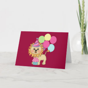 Cartão Lion Birthday Girl (personalized)