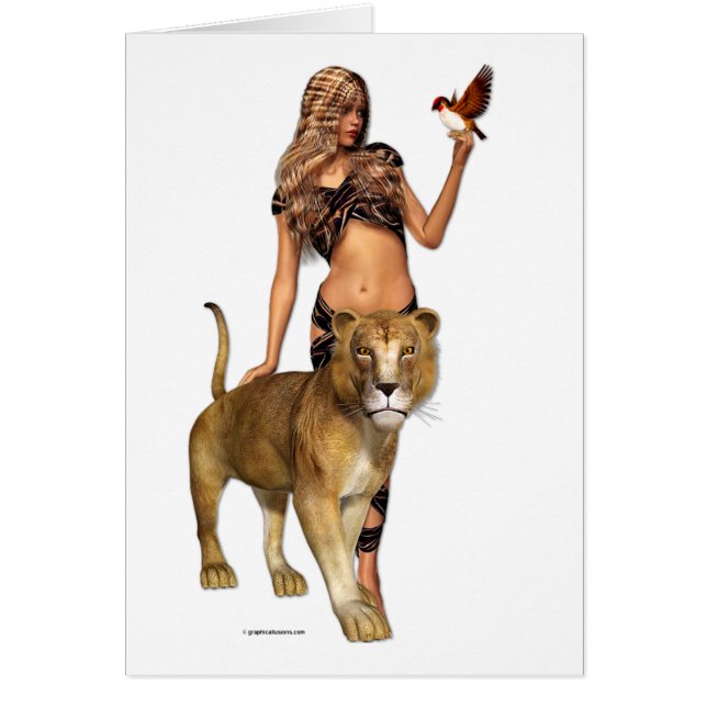 Cartão Lion Girl (Frente)