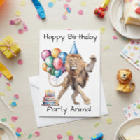 Lion Happy Birday Party Animal