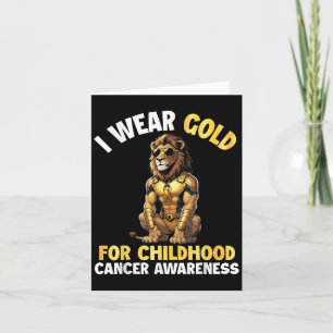 Cartão Lion I Veste Dourado Para A Consciência Do Cancer