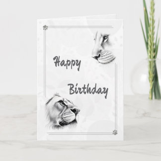 Cartão Lion Lioness Wildlife Inspiration Birthday