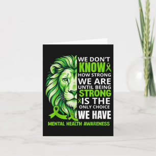 Cartão Lion Motivation Green Ribbon Mental Health Aware