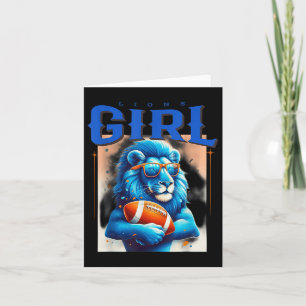 Cartão Lions Girl Roupa Fan Sports American Futebol Ga