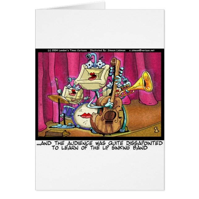 Cartão Lip Naufragando Banda Engraçado Camisetas Mogas e  (Frente)