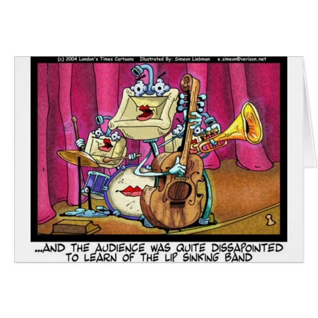 Cartão Lip Naufragando Banda Engraçado Camisetas Mogas e  (Frente Horizontal)