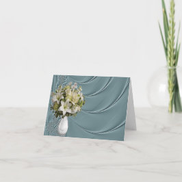 Cartão Liquid Teal Satin Note/Greeting Card