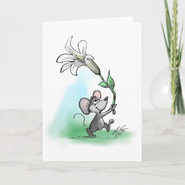 Cartão Lírio de Páscoa do Moe (Frente)