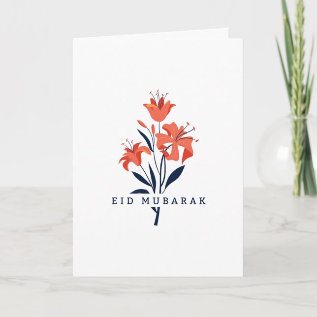 Cartão Lírio Floral Eid | Aniversário | Dia das Mães etc. (Frente)