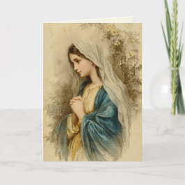 Cartão Lírios da Virgem Maria Escritura Religiosa Vintage