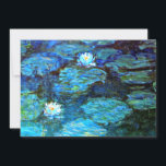 Cartão Lírios-d'água (azul) de Claude Monet<br><div class="desc">Pintura familiar de Claude Monet,  Lírios-d'água (azul).</div>