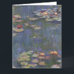 Cartão Lírios de água, Claude Monet<br><div class="desc">Claude Monet - Lírios de Água. Linda pintura floral em lindas cores,  de Claude Monet. Presentes impressos,  impressões,  capas de telefone e muitos outros presentes de excelente de alta qualidade.</div>
