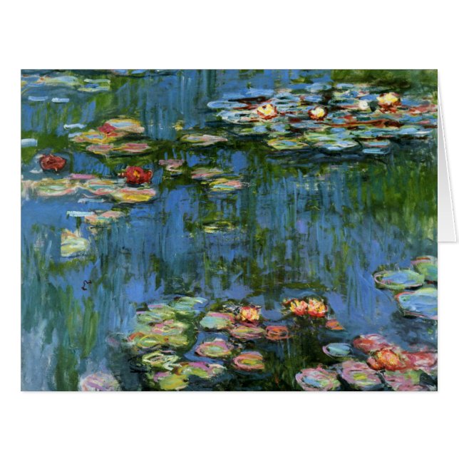 Cartão Lírios de água por Monet (Frente horizontal)