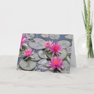 Cartão Lírios De Água Rosa