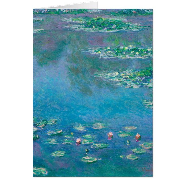 Cartão Lírios por Claude Monet Fine Art Painting (Frente)
