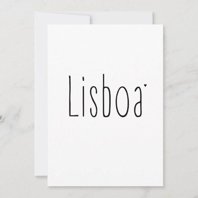 Cartão Lisboa - minimalistic typography card (Frente)