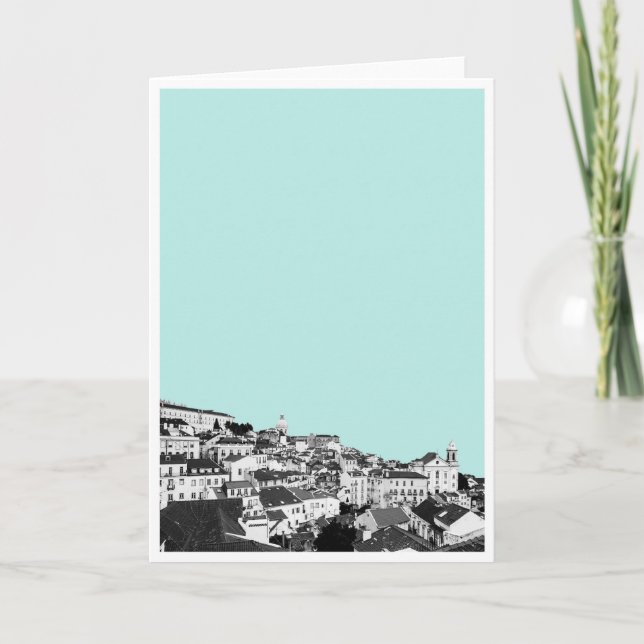 Cartão Lisbon in Teal Greeting Card (Frente)