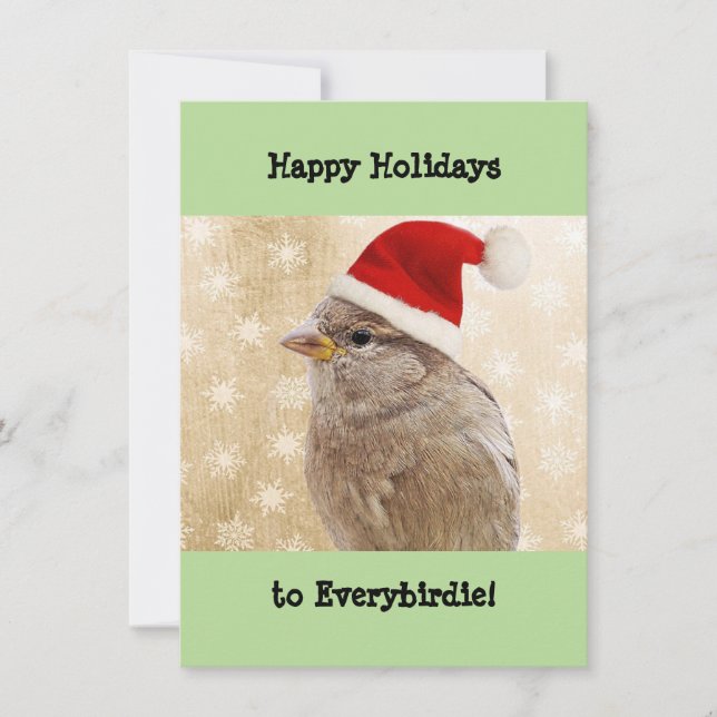 Cartão liso do feriado com passarinho do papai (Frente)