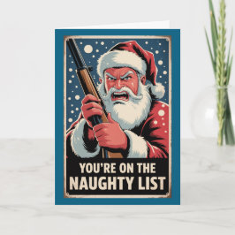Cartão Lista Travessa da Arma de Papai Noel Natal Vintage