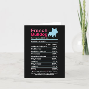 Cartão Listas Francesas de Ingredientes do Buldogue