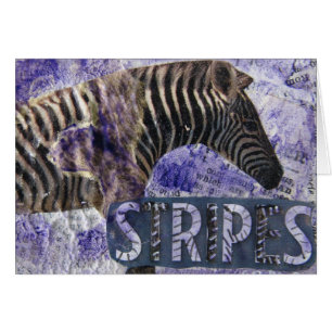Cartão Listras, colagem da zebra
