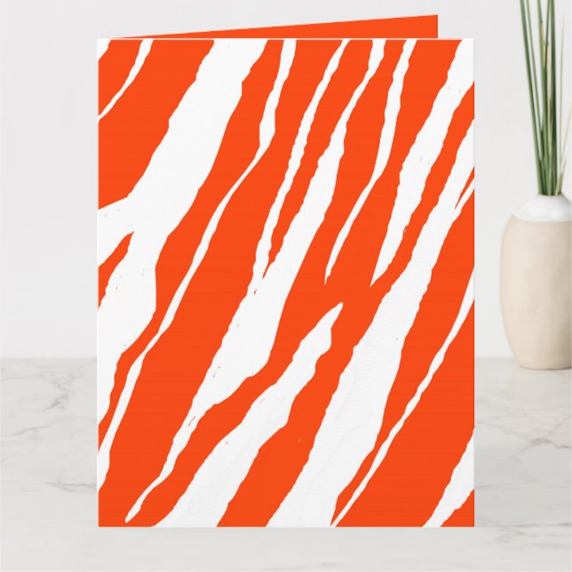 Cartão Listras de Tigre MVB Design- Laranja & Branco (Frente)