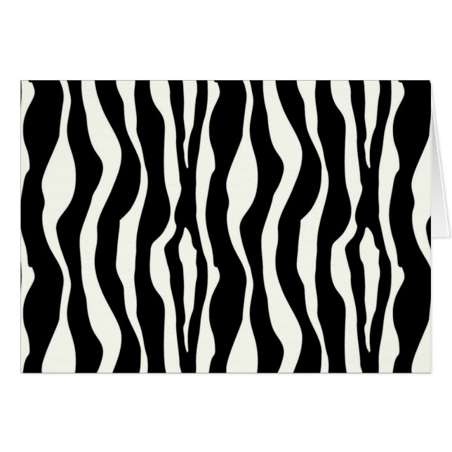 Cartão Listras de zebra - Preto e Branco (Frente horizontal)