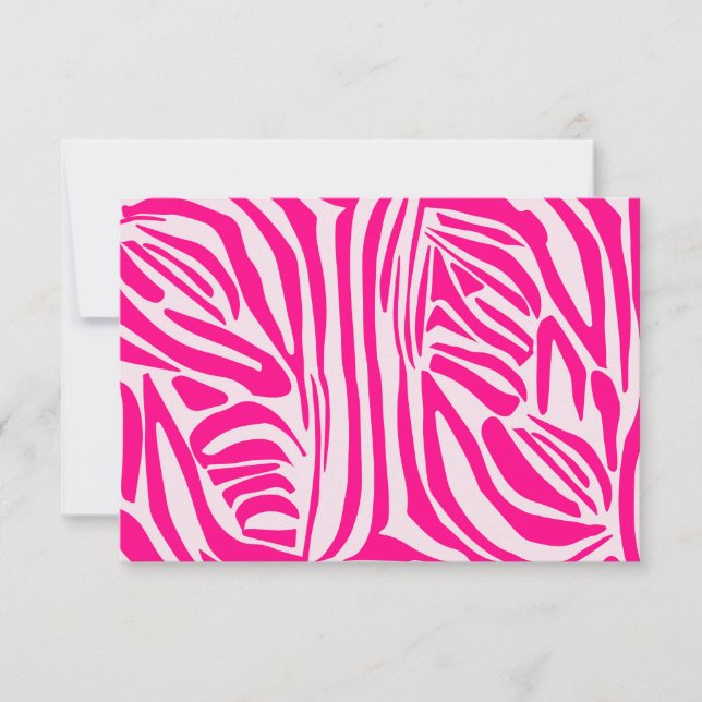 Cartão Listras de zebra rosa (Frente)