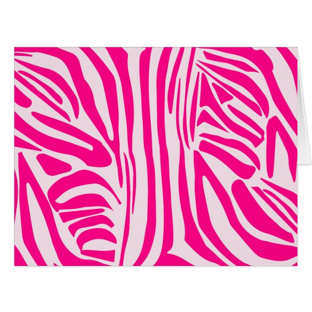 Cartão Listras de zebra rosa (Frente horizontal)