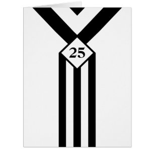 Cartão Listras e vigas pretas com monograma no branco