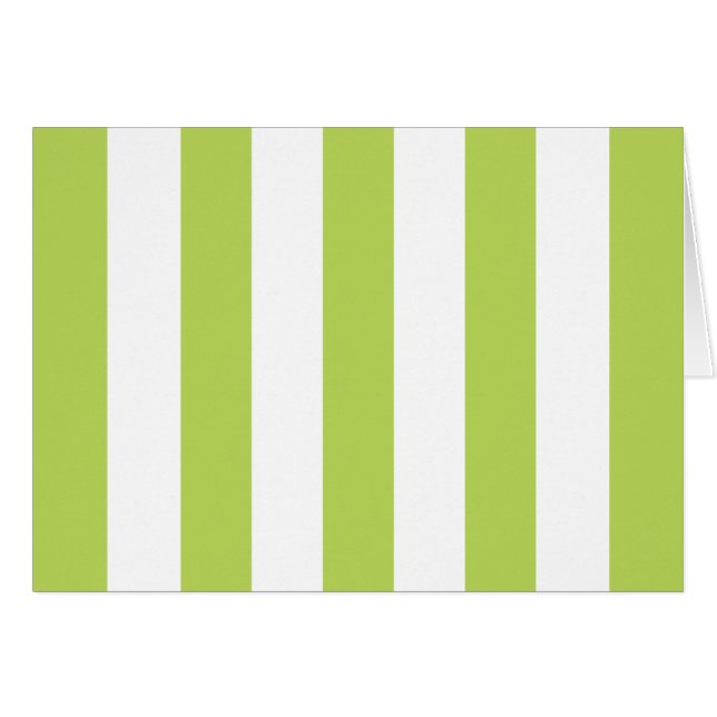 Cartão Listras Verdes, Listras Brancas, Padrão Lachado (Frente Horizontal)
