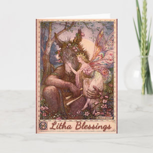 Cartão Litha Summer Solstice BlessingsPagan Greeting Card