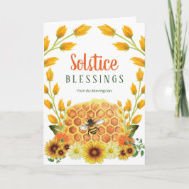 Cartão Litha Summer Solstice Floral Honey Bebê Sunflower