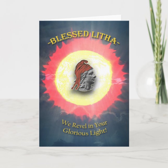 Cartão Litha, Summer Solstice, Sun God in the Heavens (Frente)