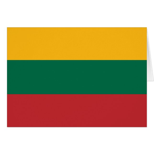 Cartão Lithuania - bandeira nacional lituana (Frente Horizontal)