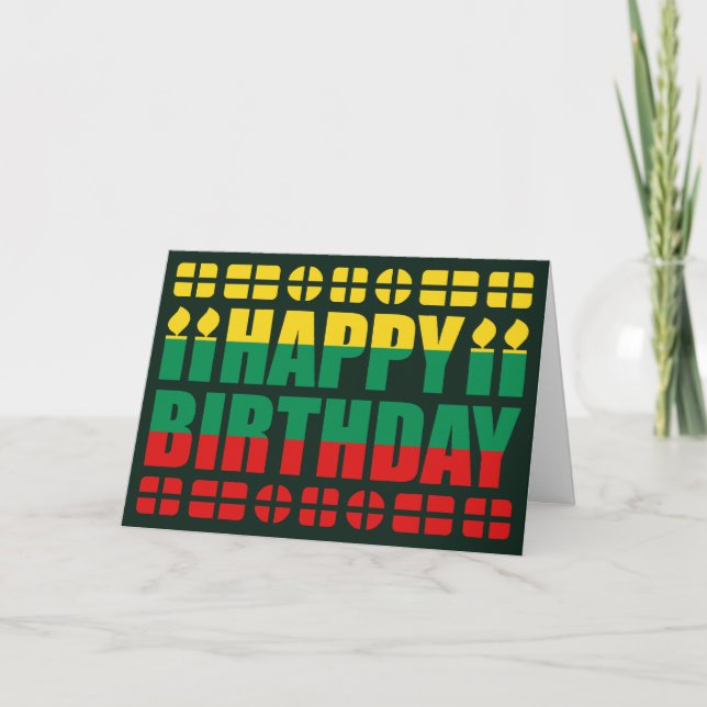 Cartão Lithuania Flag Birthday Card (Frente)
