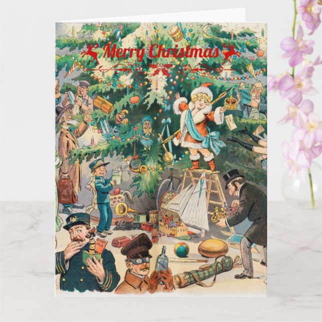 Cartão Litográfico Árvore de Natal Antiga (Orquídea)