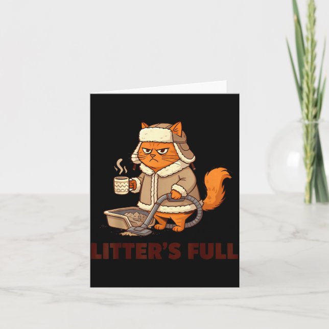 Cartão Litter’s Full Funny Cat Lovers Christmas Xmas  (Frente)