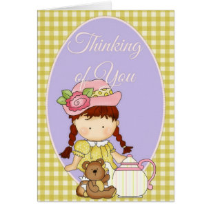 Cartão Little Agnus Girl Thinking of You Greeting Card 5