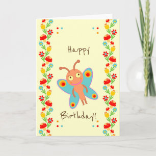 Cartão Little butterfly baby first birthday party