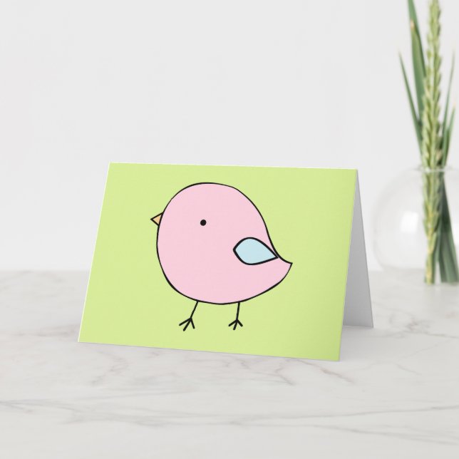 Cartão Little chick blank greeting card (Frente)