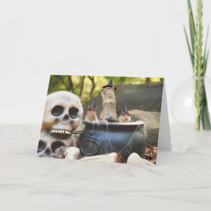 Cartão Little Chipmunk Witches Greeting Card