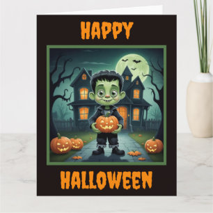 Cartão Little Frankenstein Halloween