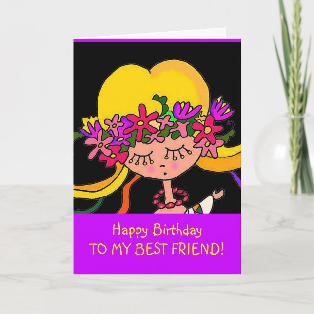 Cartão Little Girl Ucraniano Folart de Vera Trembach (Frente)