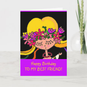 Cartão Little Girl Ucraniano Folart de Vera Trembach